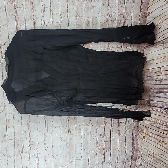 2oh 2 old hippies threads black silk shirt nwt Women's small - Picture 7 of 8